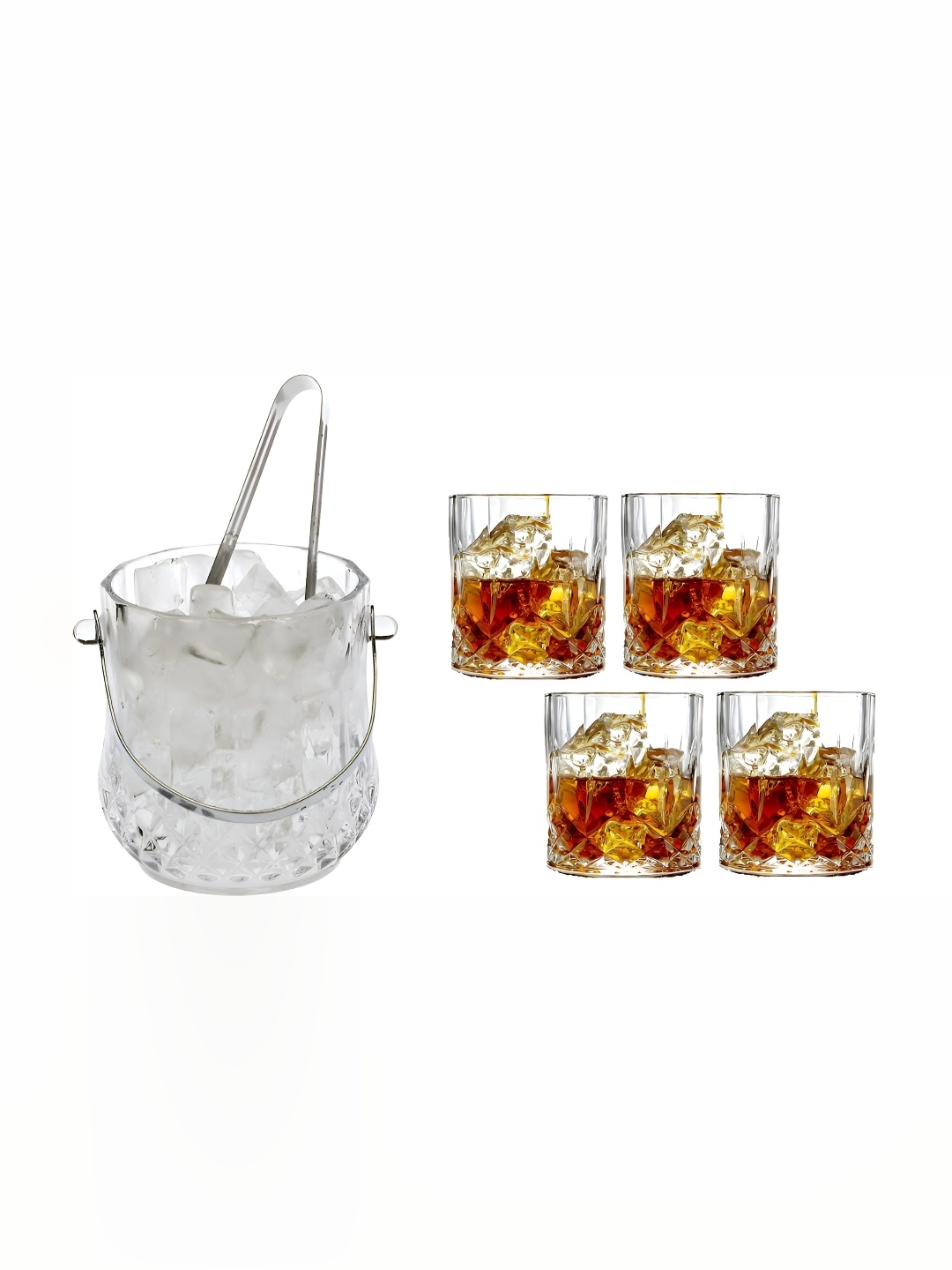 

Afast Transparent 5 Pcs Glass Ice Bucket With Glasses