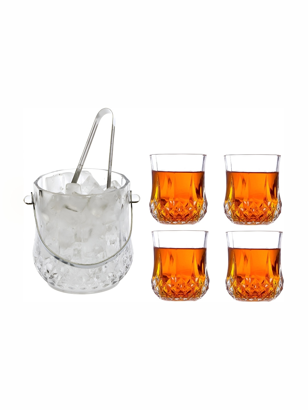

Afast Transparent 5 Pcs Glass Ice Bucket With Glasses