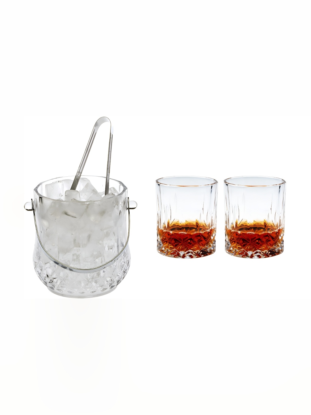 

Afast Transparent 3 Pcs Glass Ice Bucket With Glasses