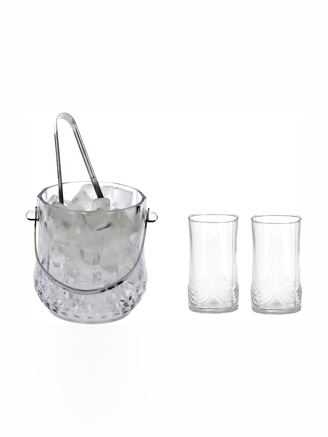 

Afast Transparent 3 Pcs Glass Ice Bucket With Glasses