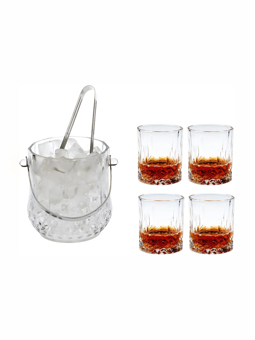 

Afast Transparent 5-Pcs Glass Ice Bucket With Glasses