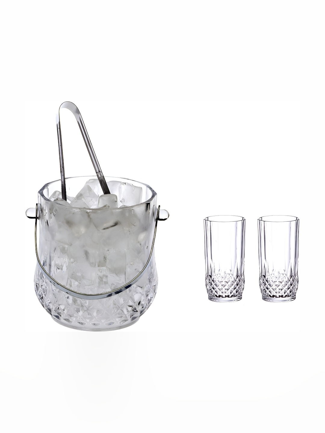 

Afast Transparent 3 Pcs Glass Ice Bucket With Glasses