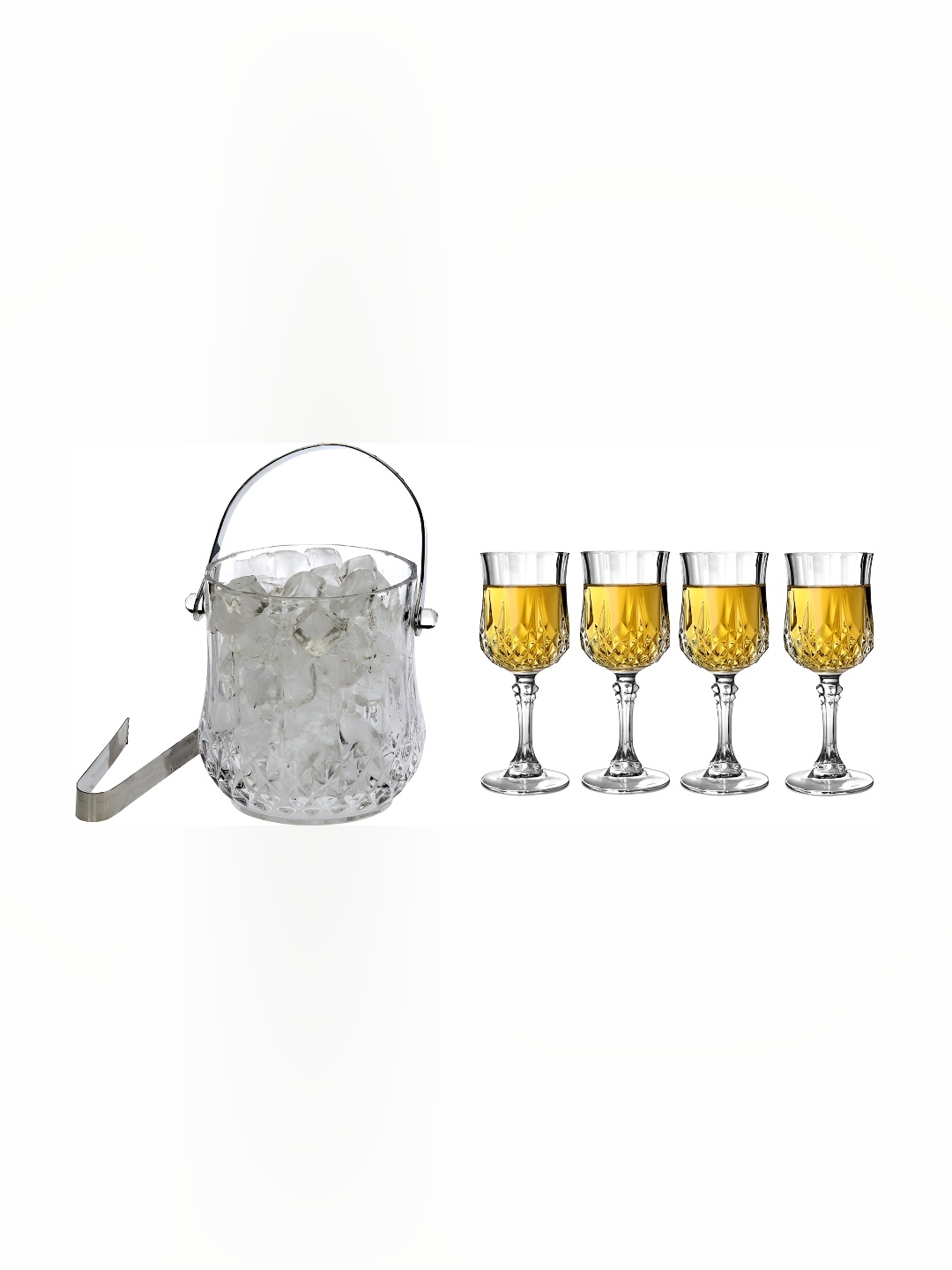 

Afast Transparent 5-Pcs Glass Ice Bucket With Glasses