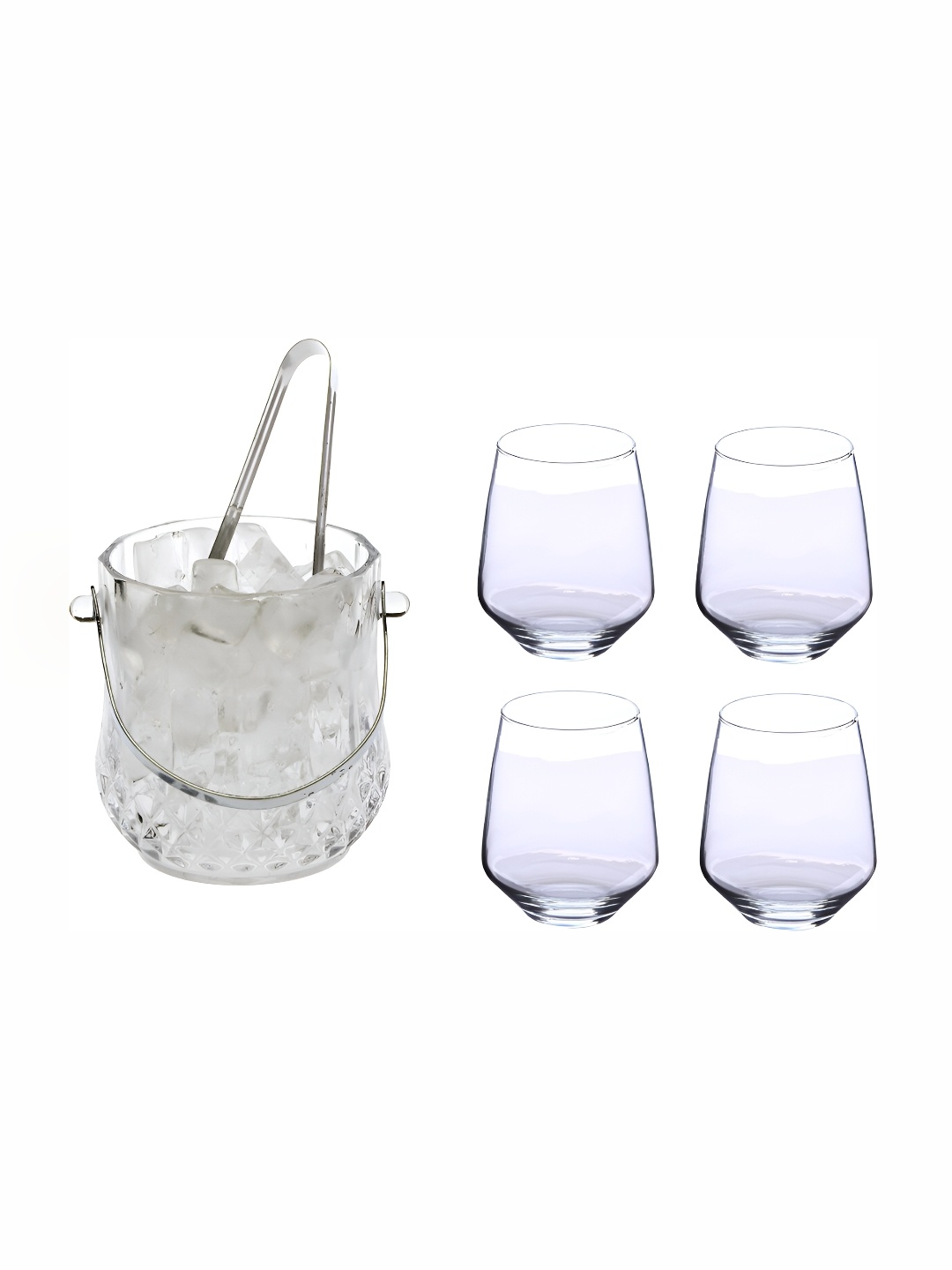 

Afast Transparent 5-Pcs Glass Ice Bucket With Glasses