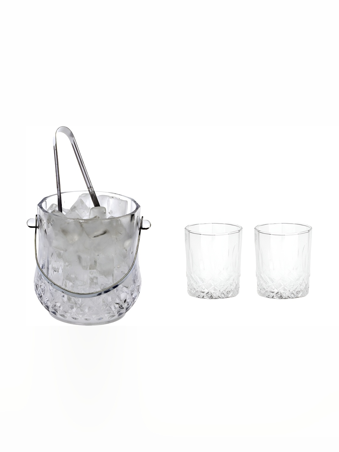 

Afast Transparent 3 Pcs Glass Ice Bucket With Glasses