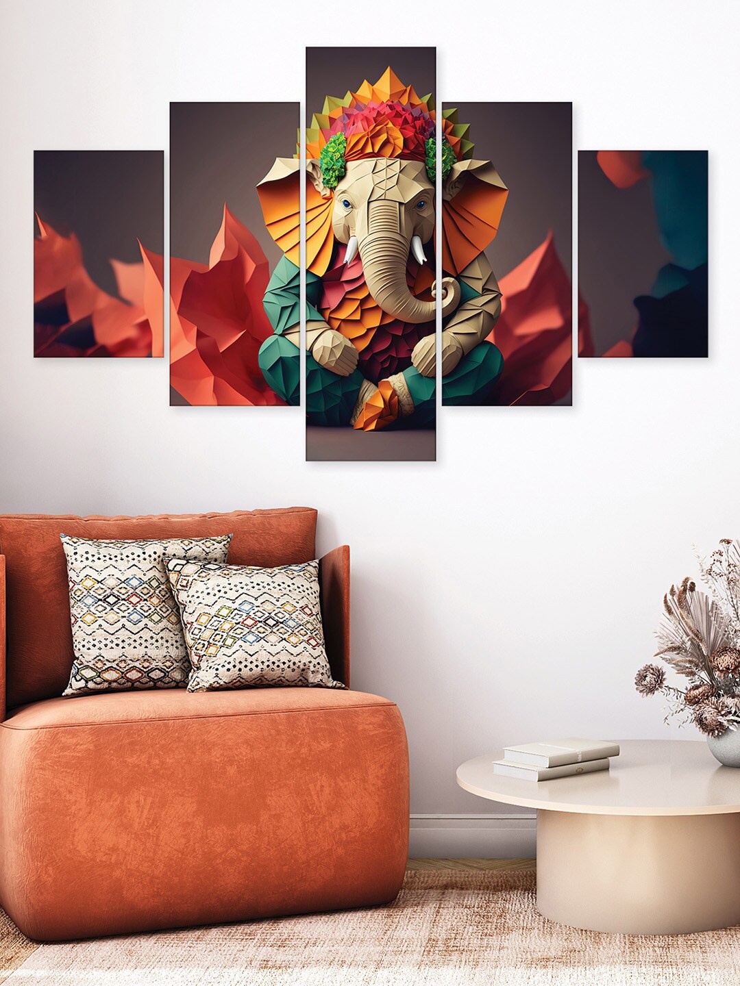 

RANDOM Red & Black 5 Piece Religious Painting Wall Arts