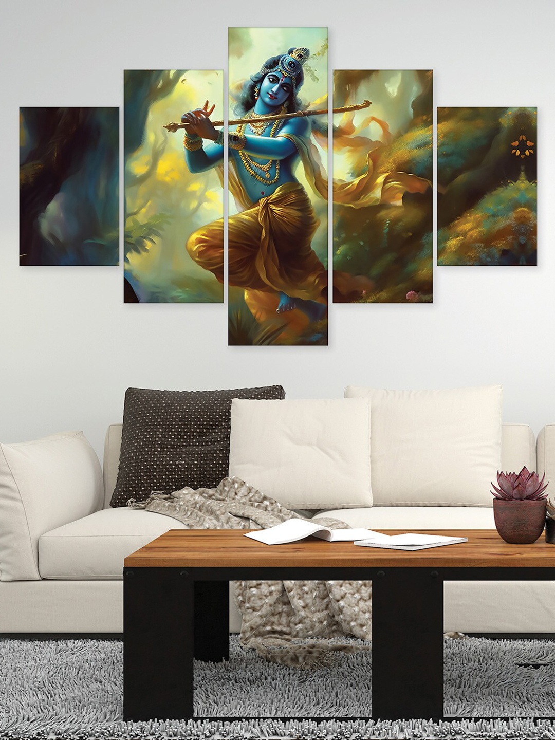 

RANDOM Blue & Green 5 Piece Religious Painting Wall Arts