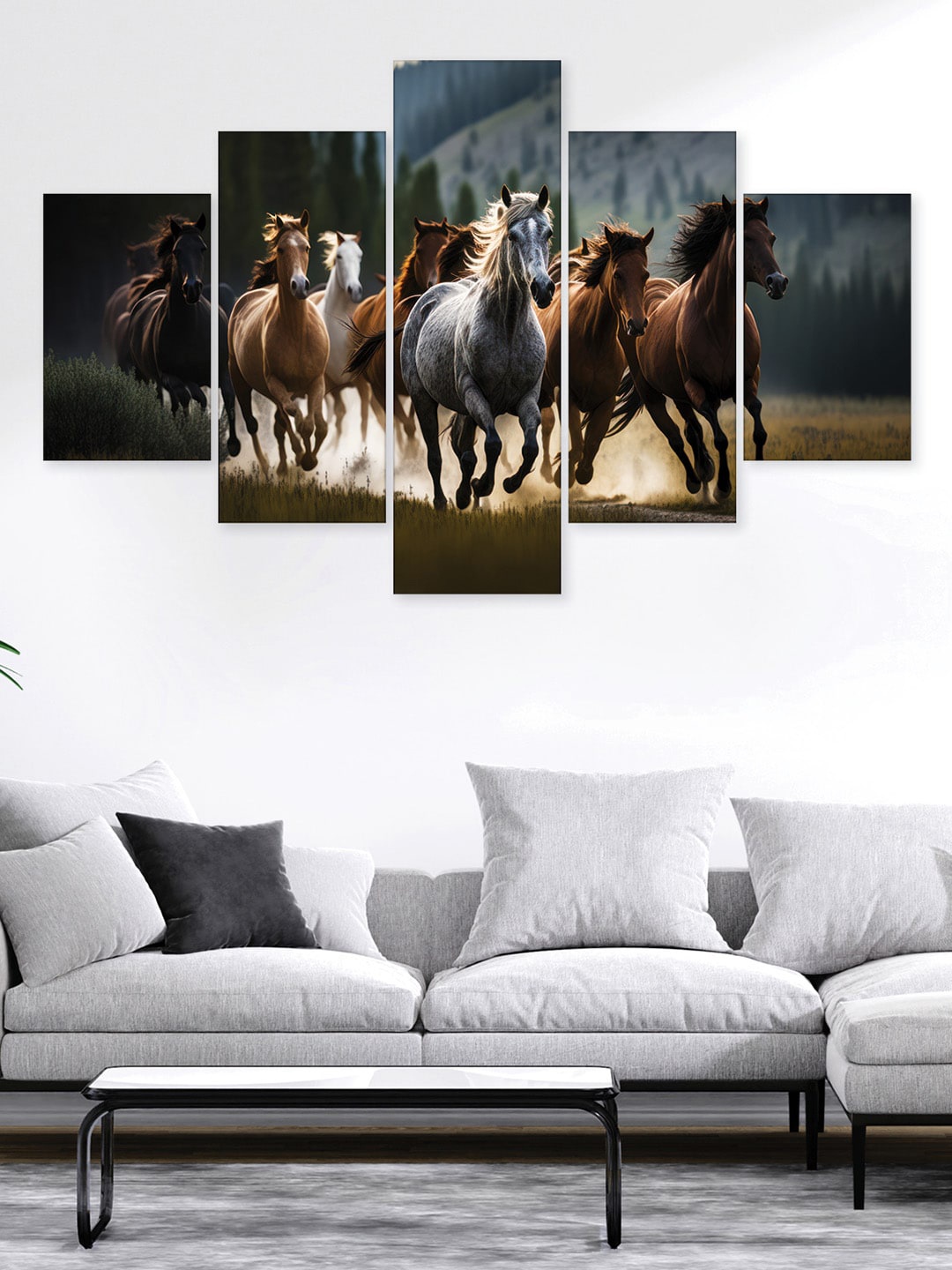 

RANDOM Grey & Brown 5 Pieces Birds and Animals Painting Wall Arts
