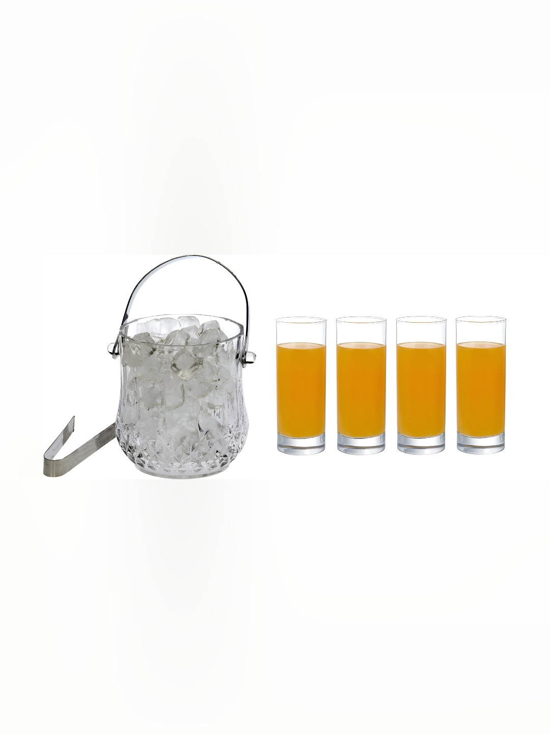 

Afast Transparent 5 Pcs Glass Ice Bucket With Glasses