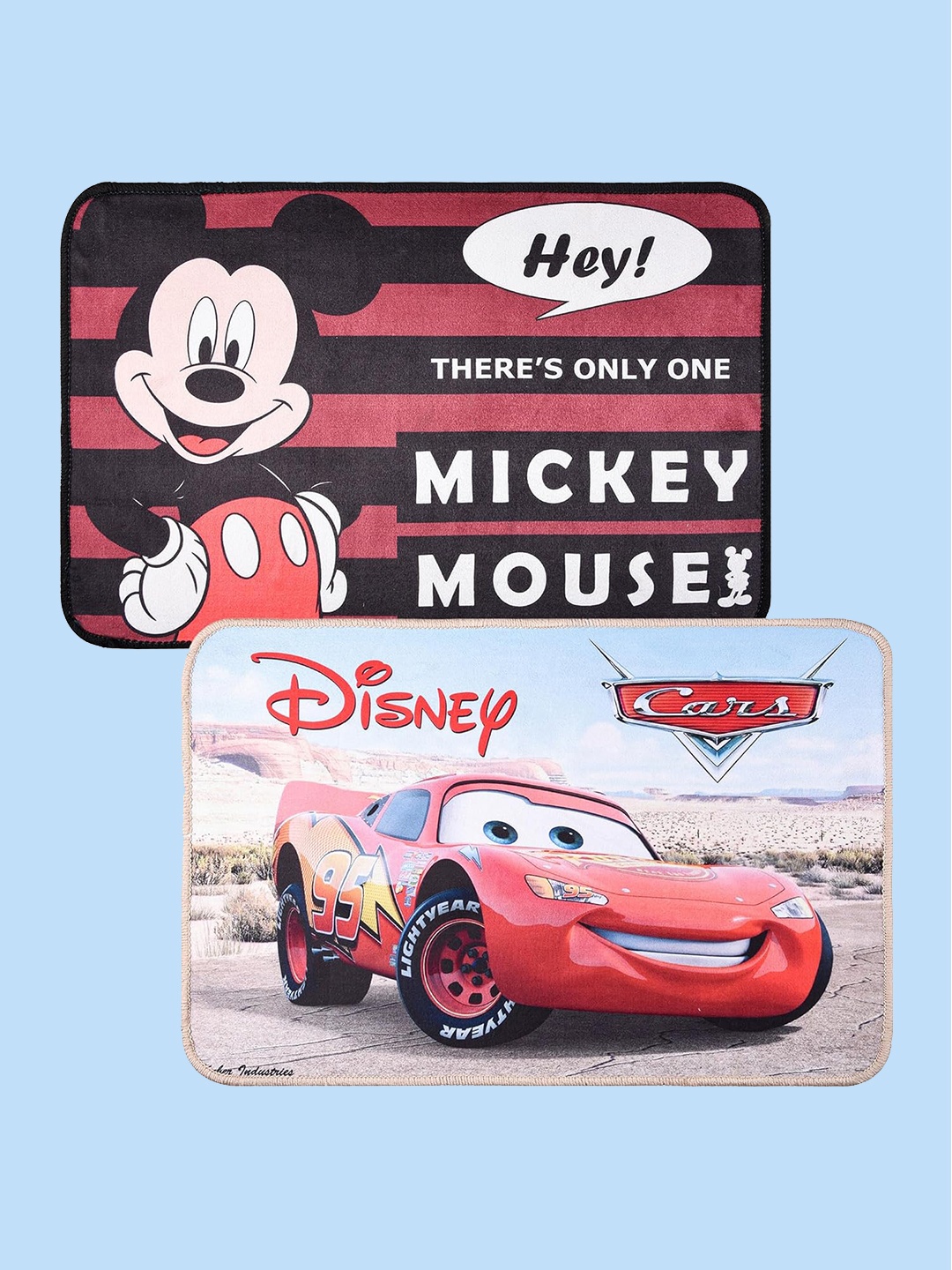

Kuber Industries Set of 2 Mickey Mouse Printed Doormat, Red
