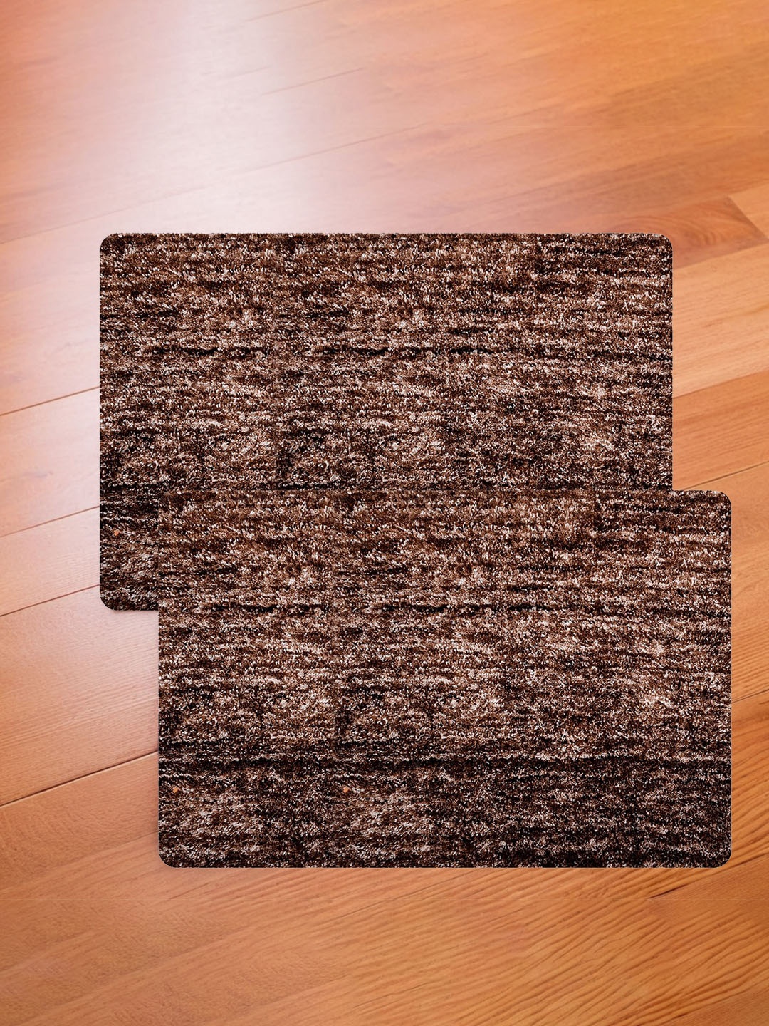 

Kuber Industries Set of 2 Brown Self-Designed Anti-Slip Doormats