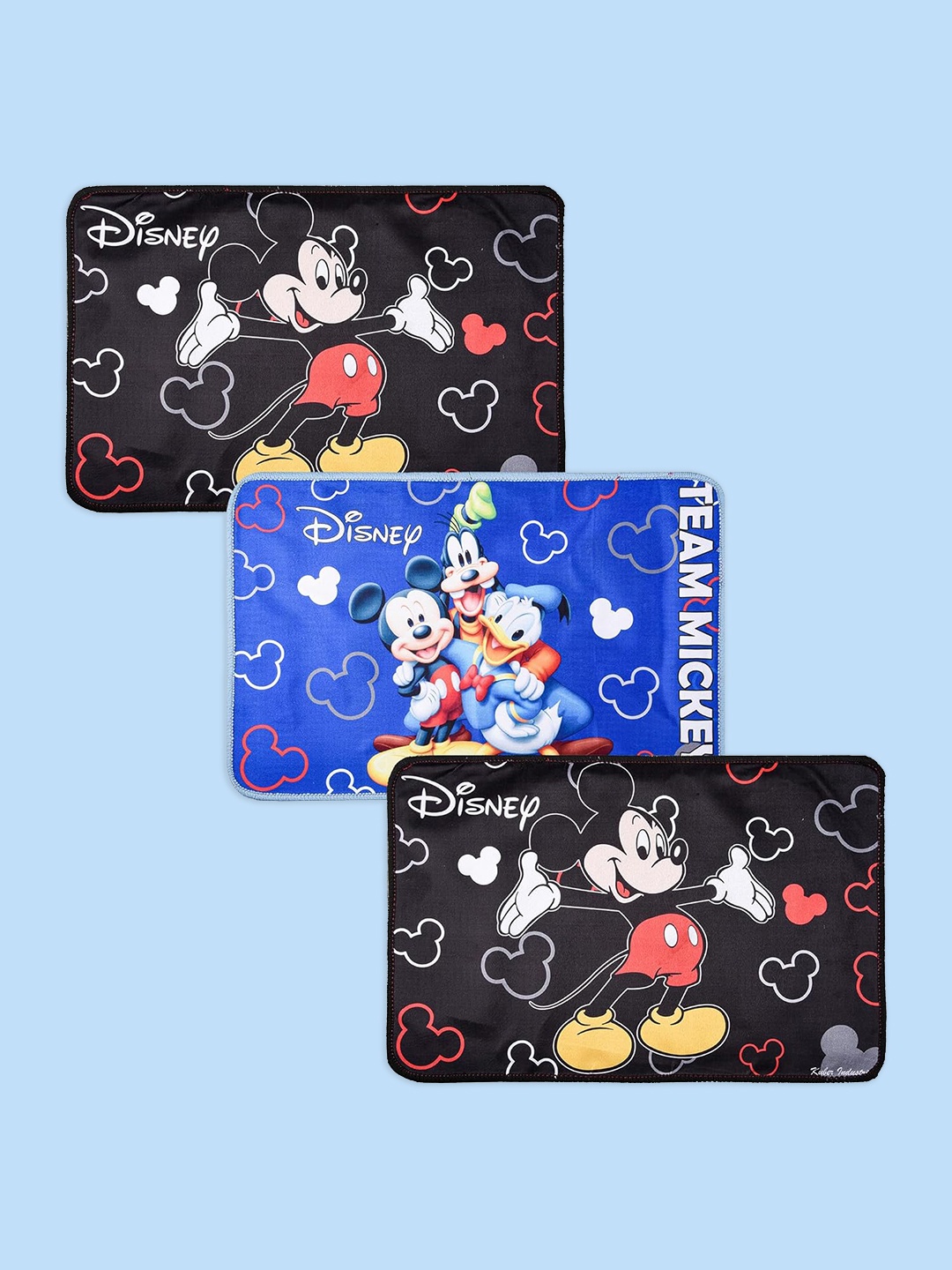 

Kuber Industries Set of 3 Mickey Mouse Printed Doormats, Black