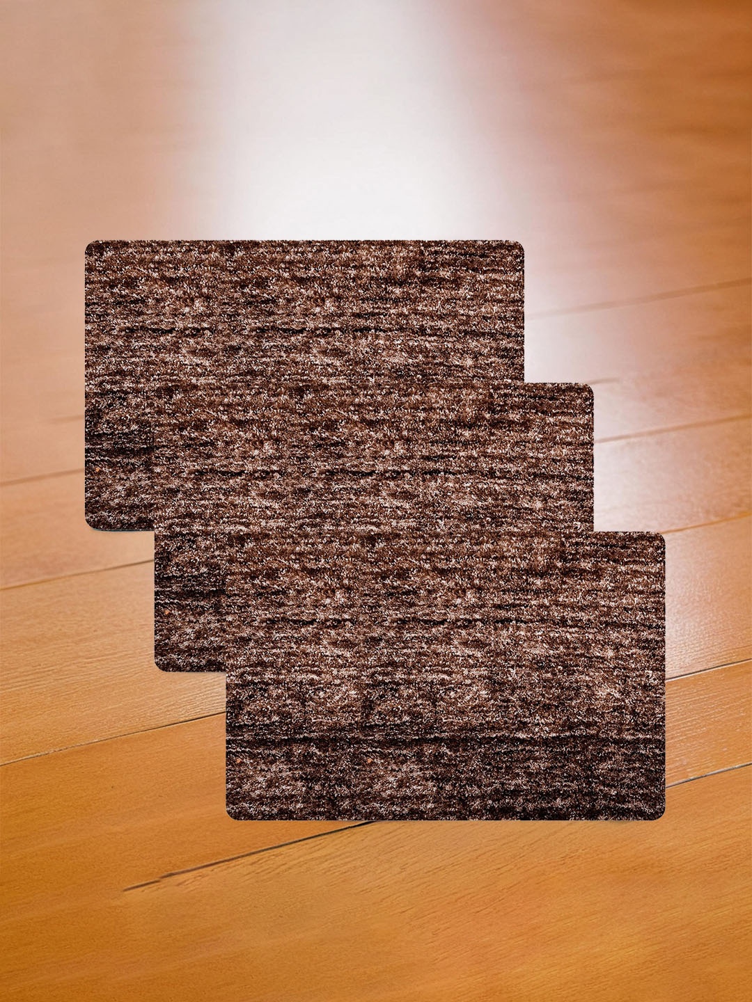 

Kuber Industries 3-Pcs Brown Self Design Doormat