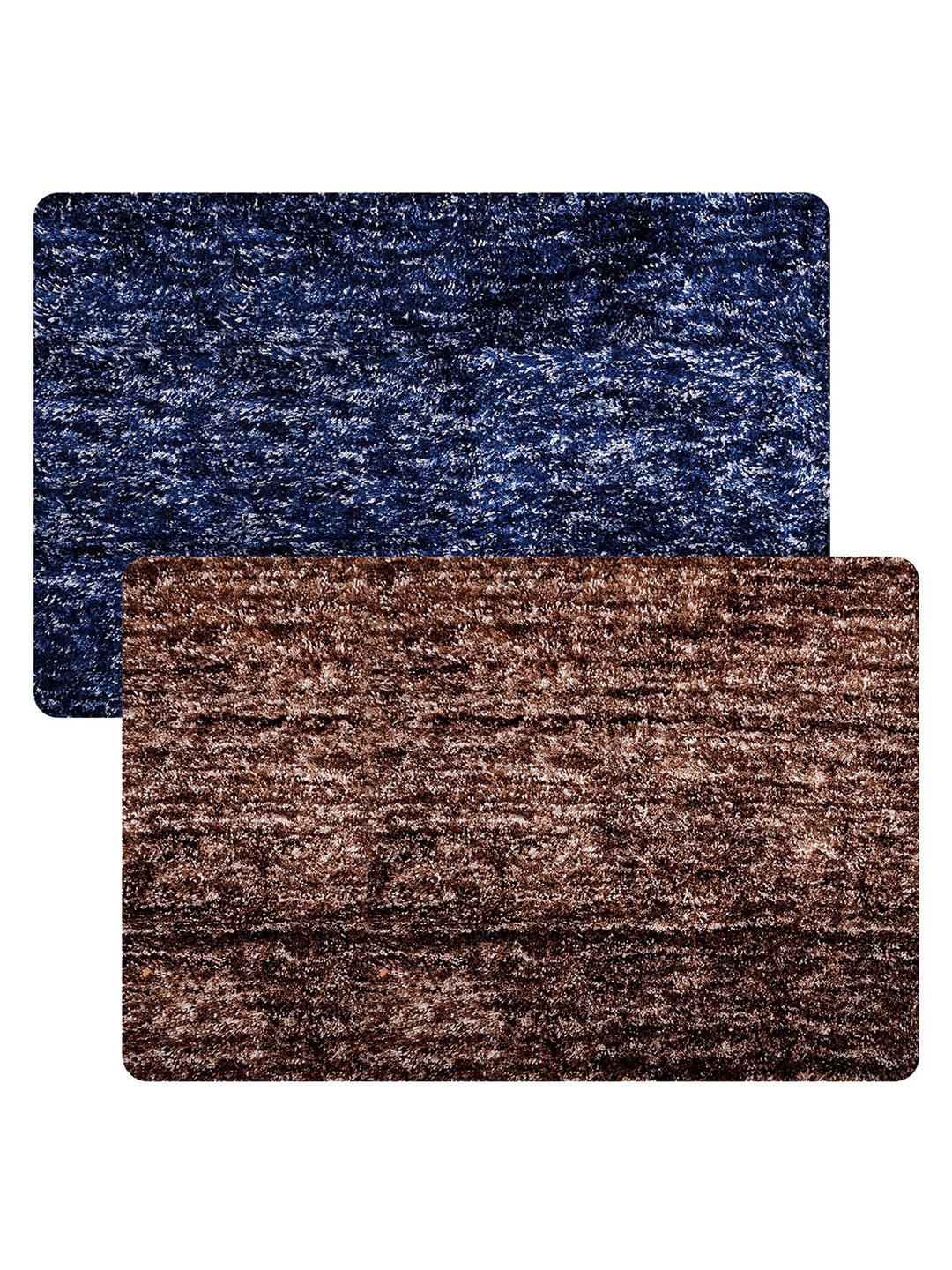 

Kuber Industries Blue 2 Pieces Self Design Anti Skid Doormats