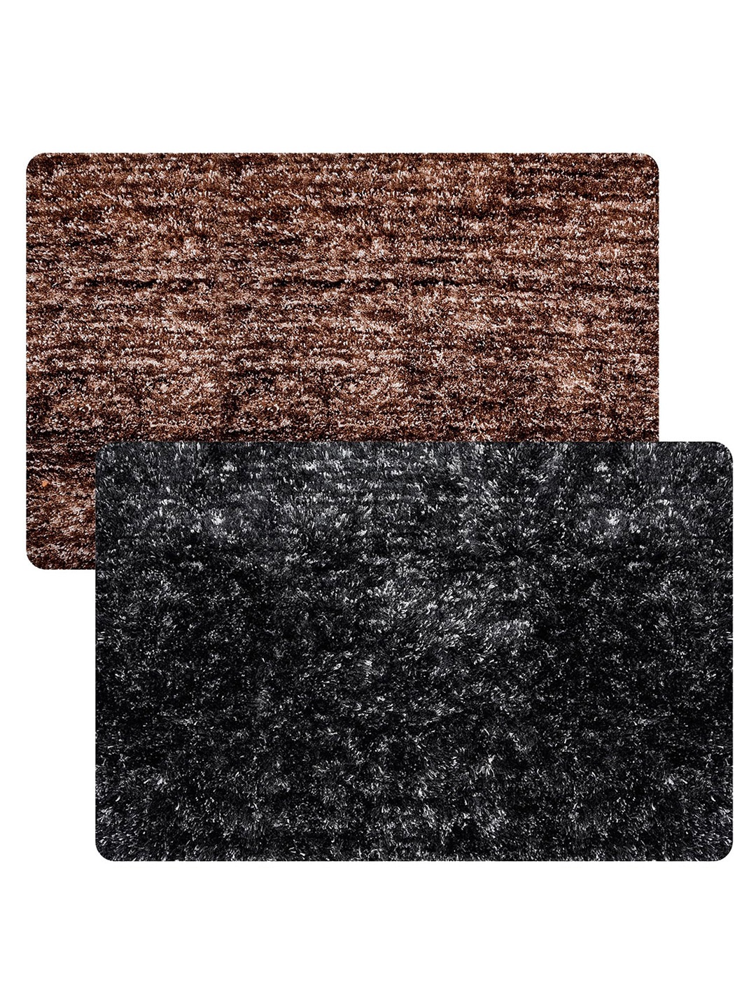 

Kuber Industries 2-Pcs Brown Self Design Doormats