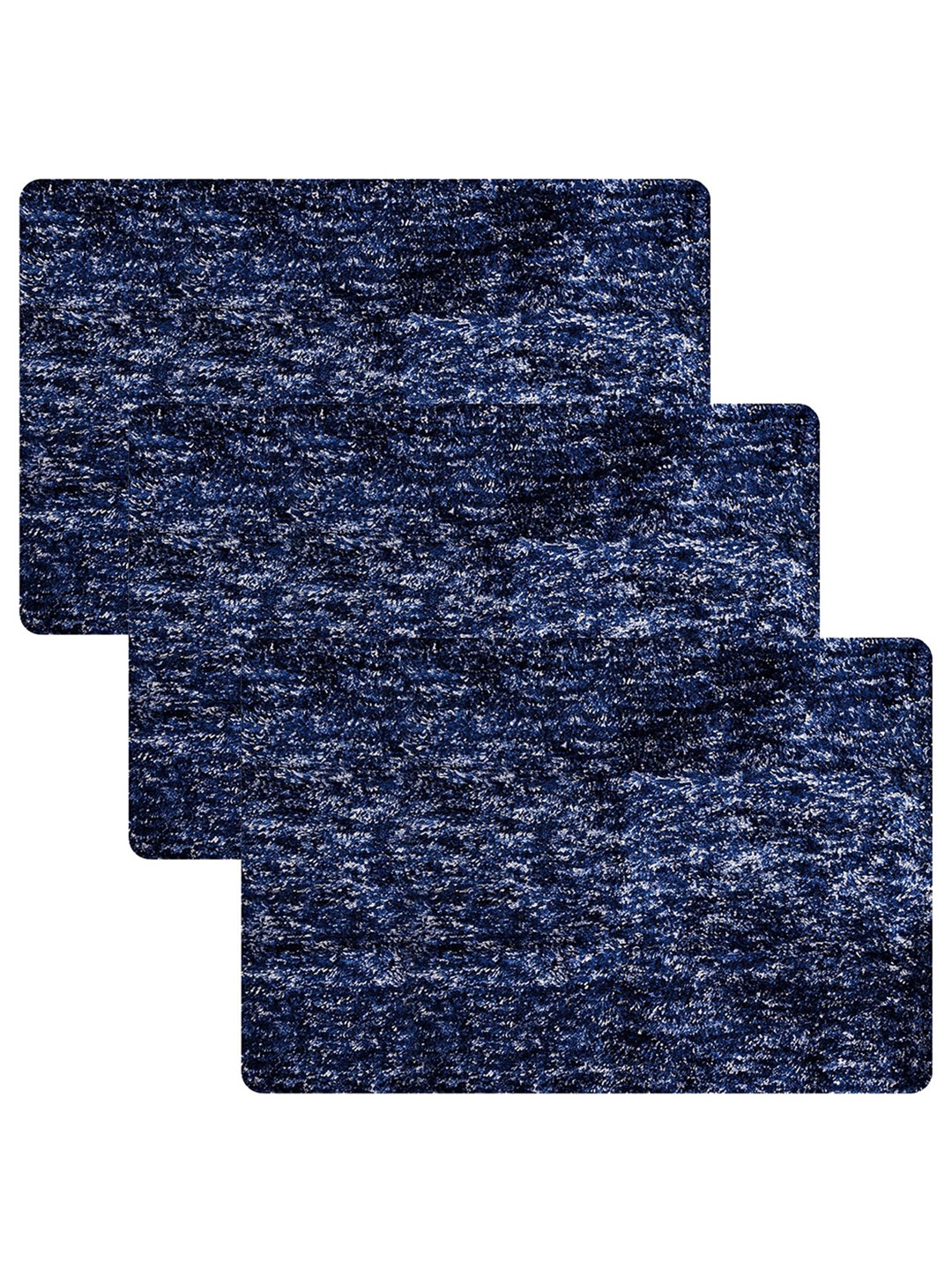 

Kuber Industries 3-Pcs Self Design Doormats, Blue