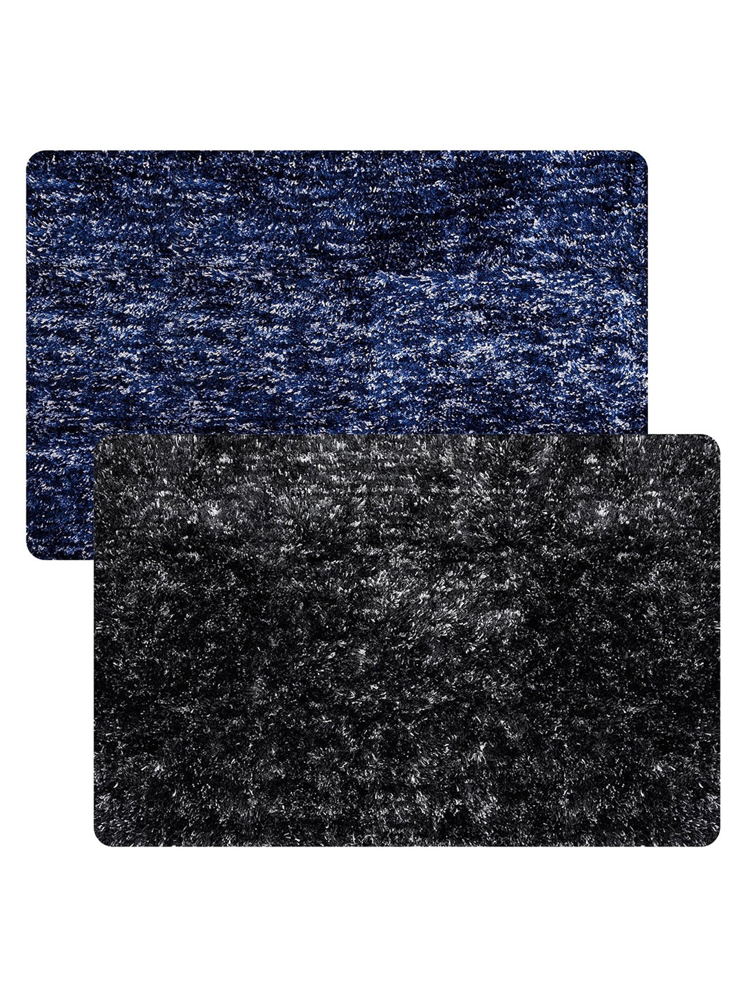 

Kuber Industries Blue 2 Pieces Self Designed Anti Skid Doormats