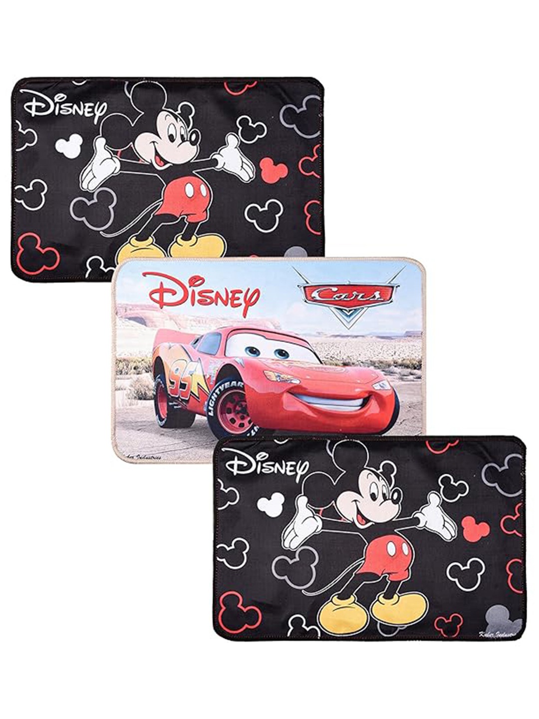

Kuber Industries Set of 3 Mickey Mouse Printed Doormats, Black