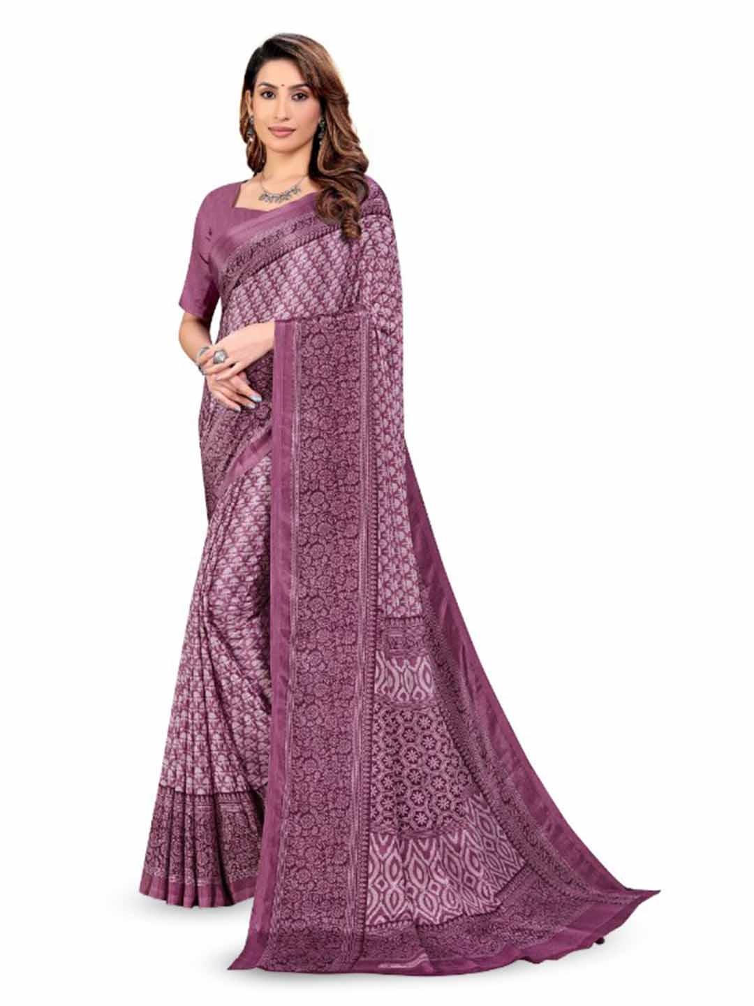 

VIMLA Ethnic Printed Saree, Purple