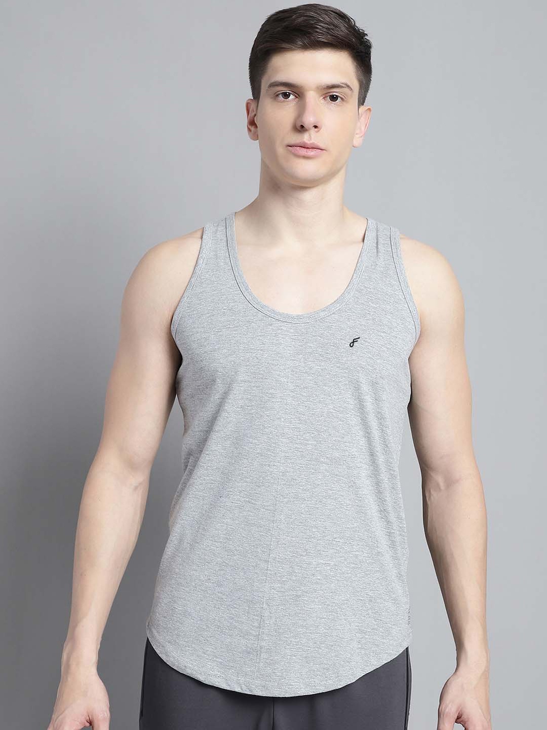 

FBAR Scoop Neck Pure Cotton Innerwear Vests 061123FBC-04-XS, Grey