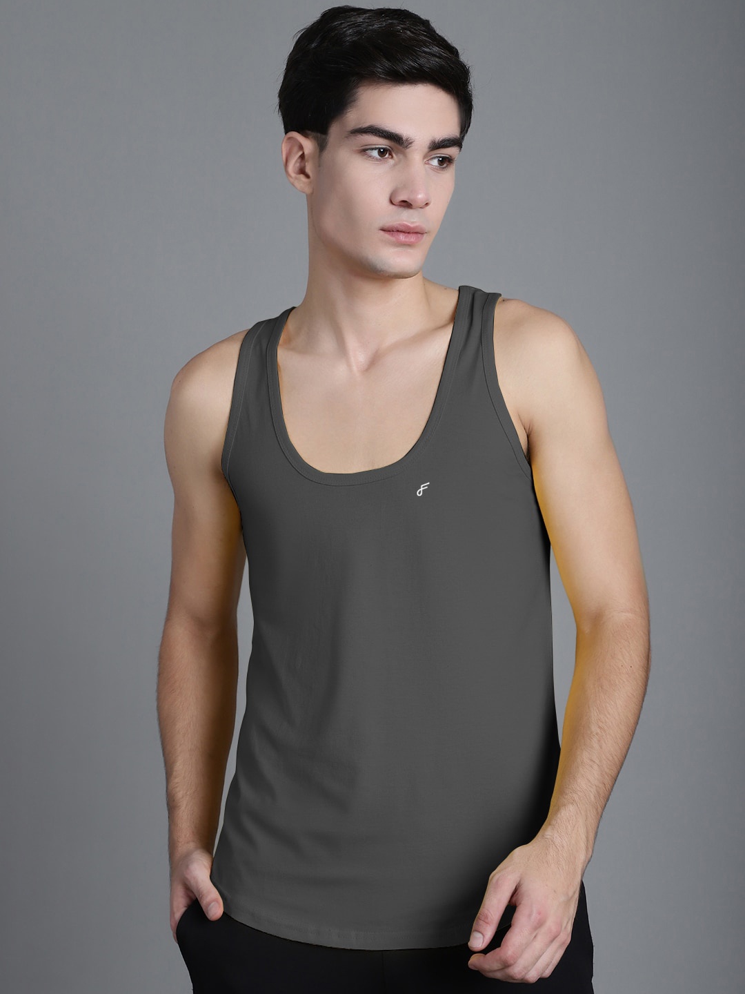 

FBAR Pure Cotton Innerwear Vests, Grey melange