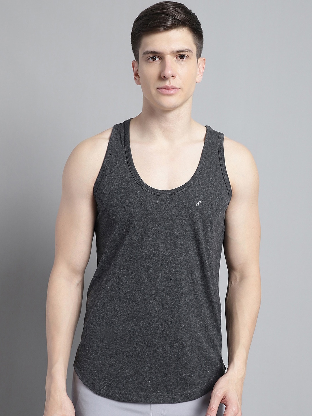 

FBAR Scoop Neck Pure Cotton Innerwear Vests 061123FBC-22-XS, Grey