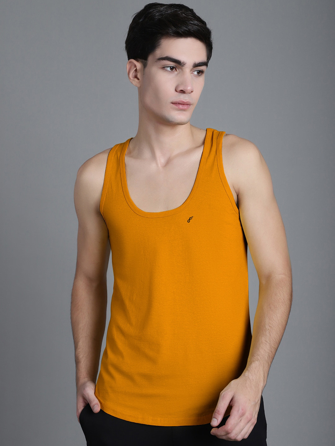 

FBAR Pure Cotton Innerwear Vests, Mustard