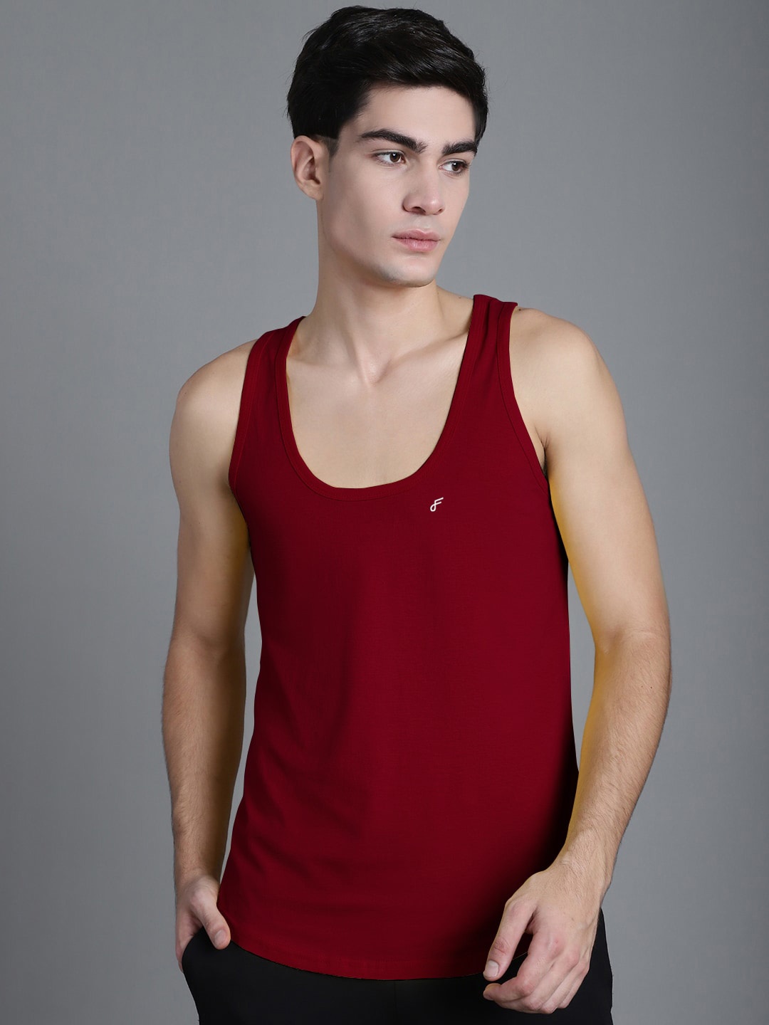 

FBAR Pure Cotton Innerwear Vests 061123FBC-14-XS, Maroon