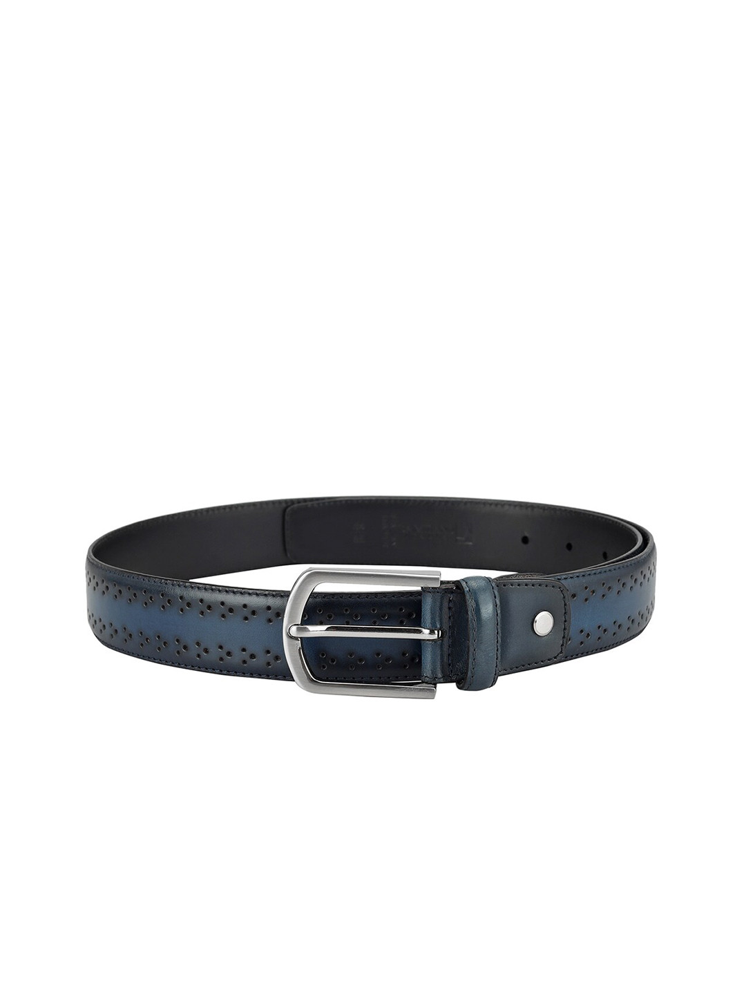 

Da Milano Men Textured Leather Belt, Blue
