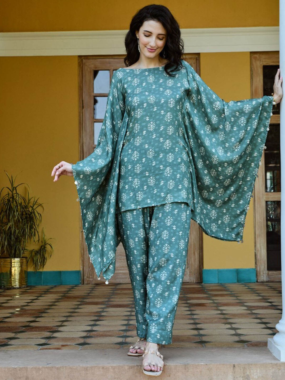 

KARAJ JAIPUR Printed Regular, Teal