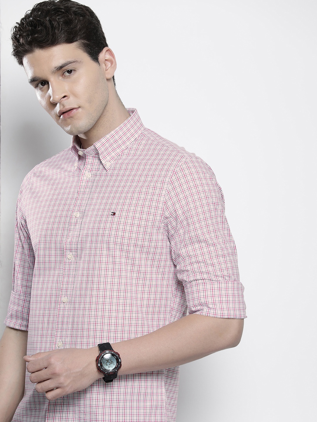

Tommy Hilfiger Opaque Checked Casual Shirt, Pink