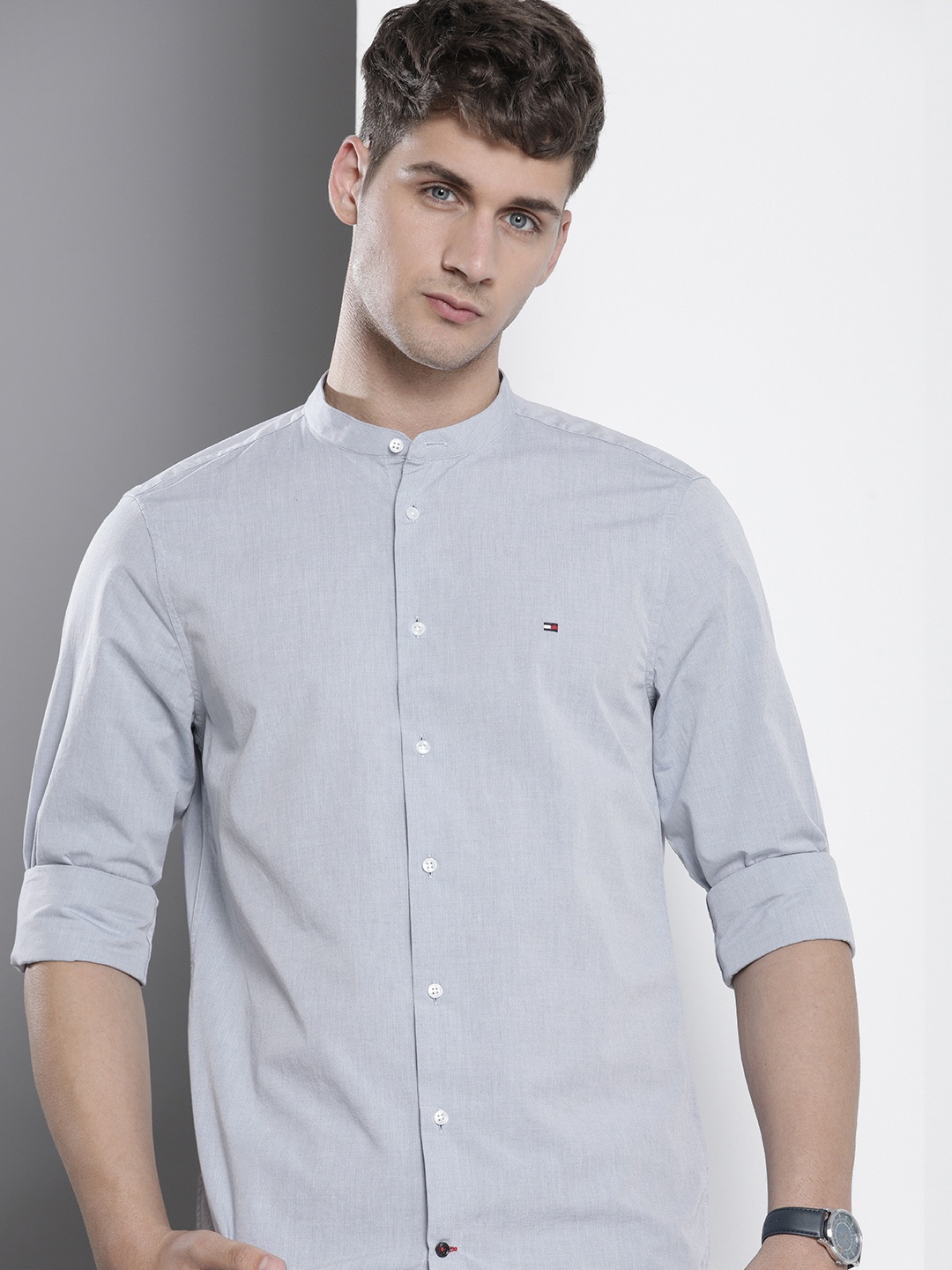 

Tommy Hilfiger Pure Cotton Slim Fit Casual Shirt, Grey