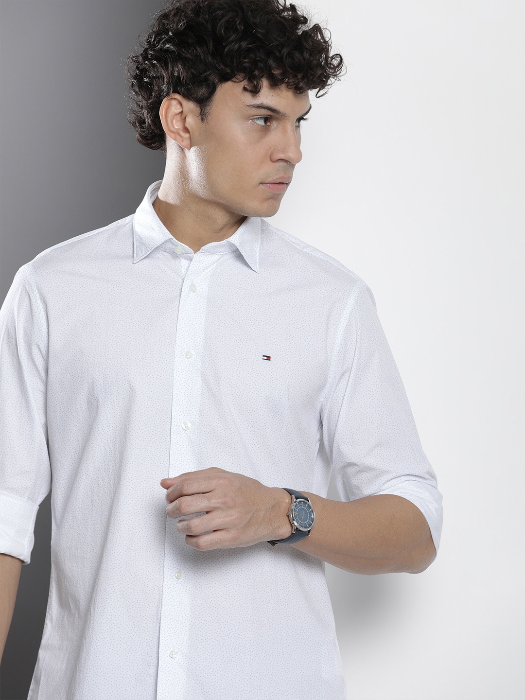 

Tommy Hilfiger Geometric Printed Casual Shirt, White