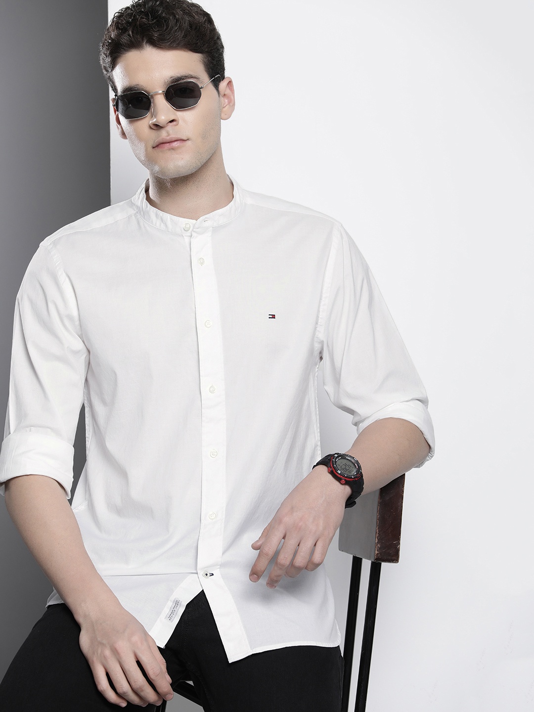 

Tommy Hilfiger Men Pure Cotton Casual Shirt, White