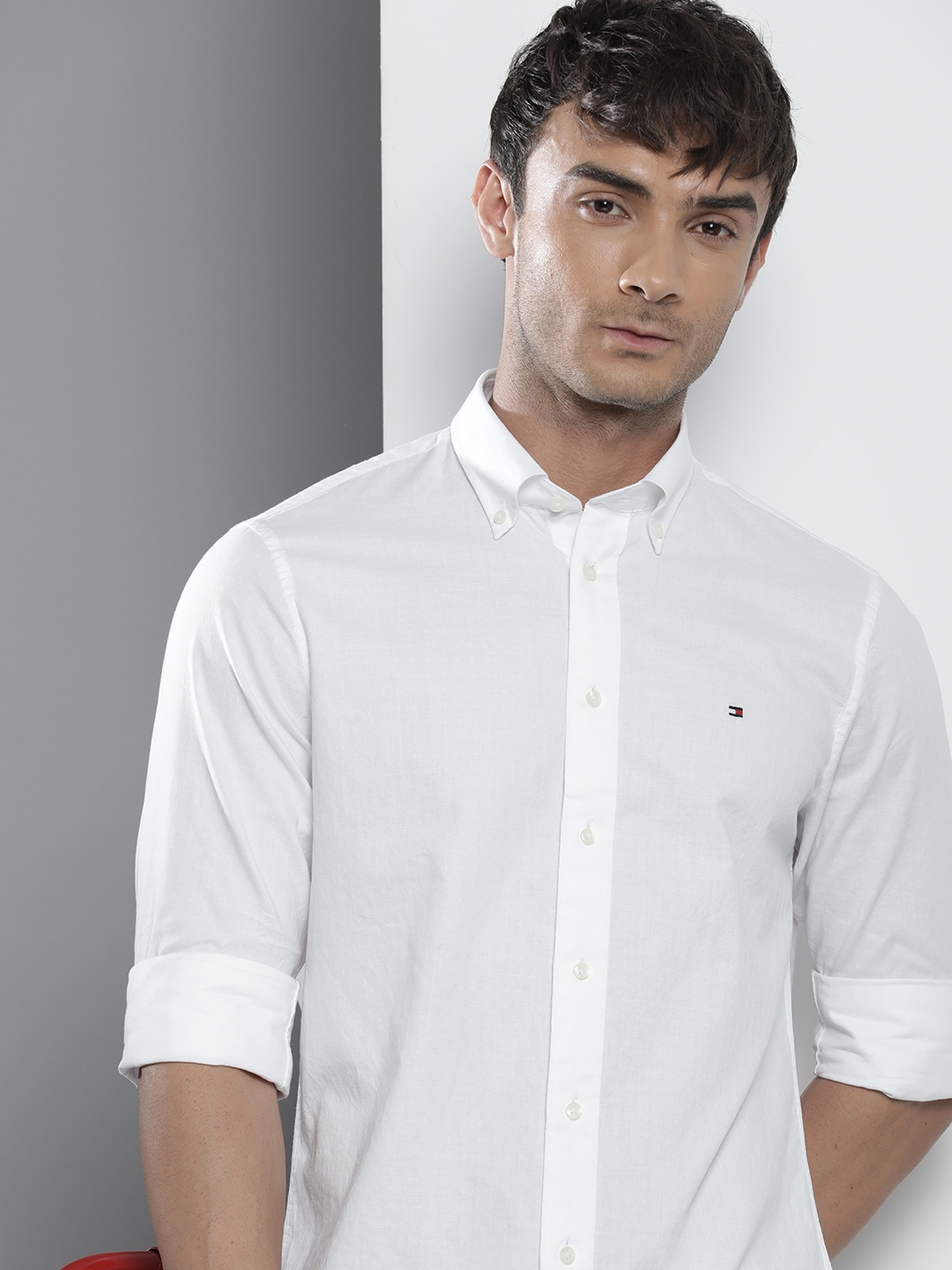

Tommy Hilfiger Solid Pure Cotton Casual Shirt, White