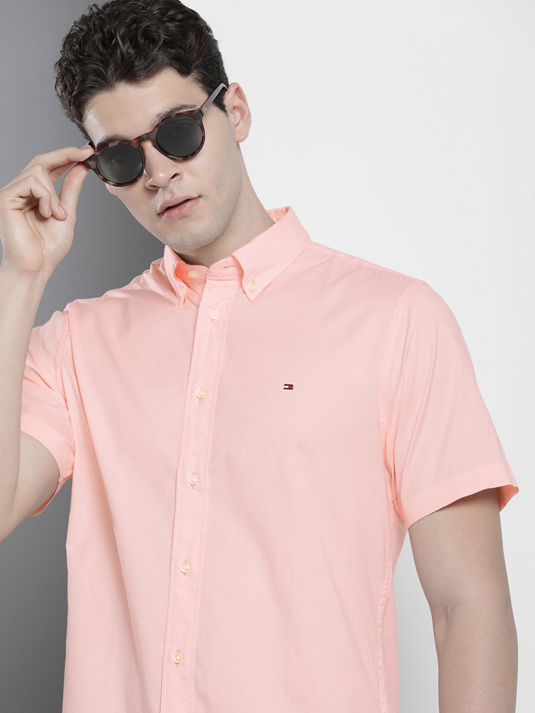 

Tommy Hilfiger Pure Cotton Opaque Casual Shirt, Pink