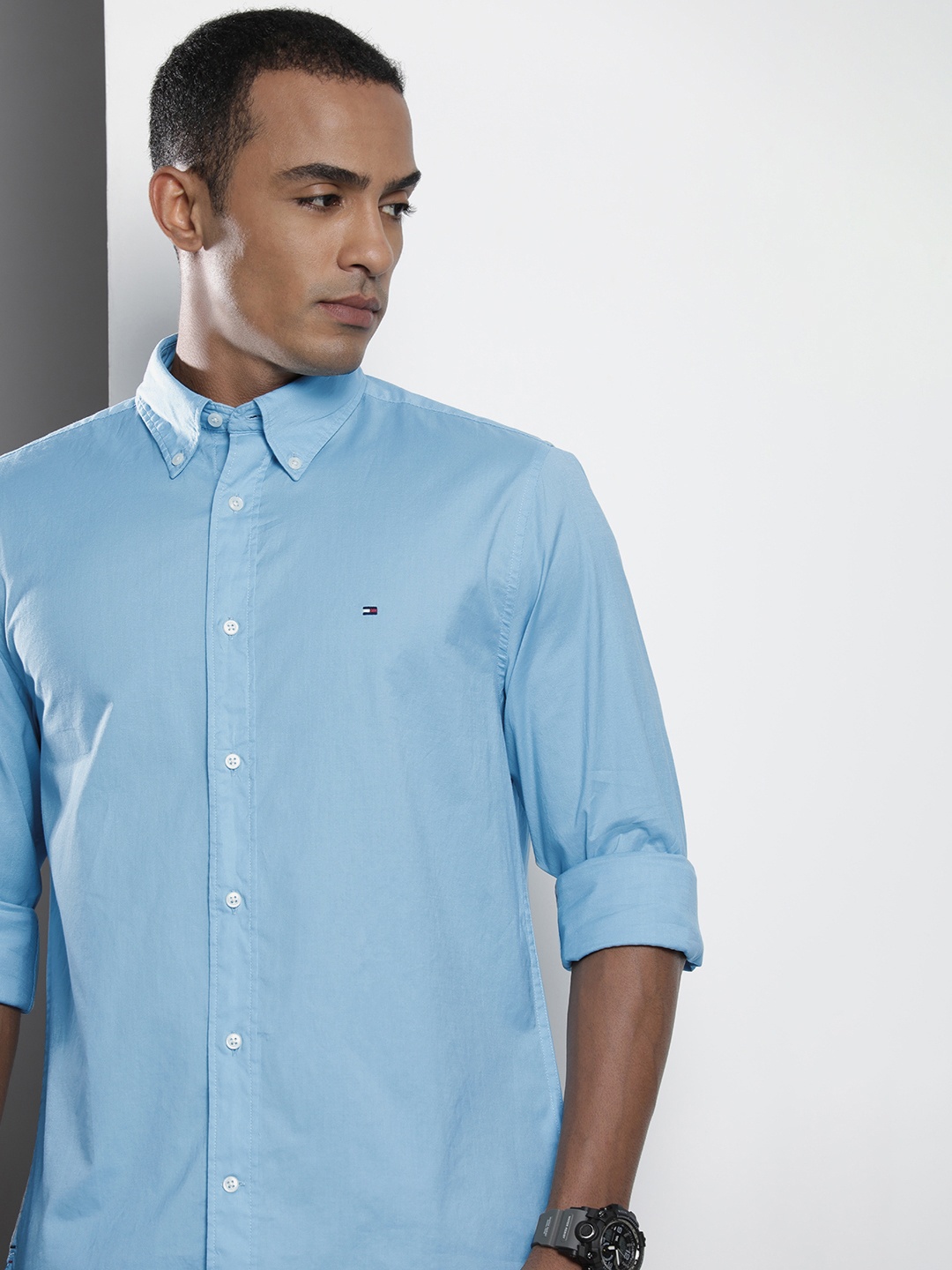 

Tommy Hilfiger Men Pure Cotton Casual Shirt, Blue