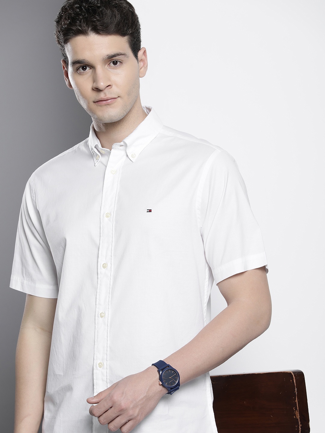 

Tommy Hilfiger Solid Pure Cotton Casual Shirt, White