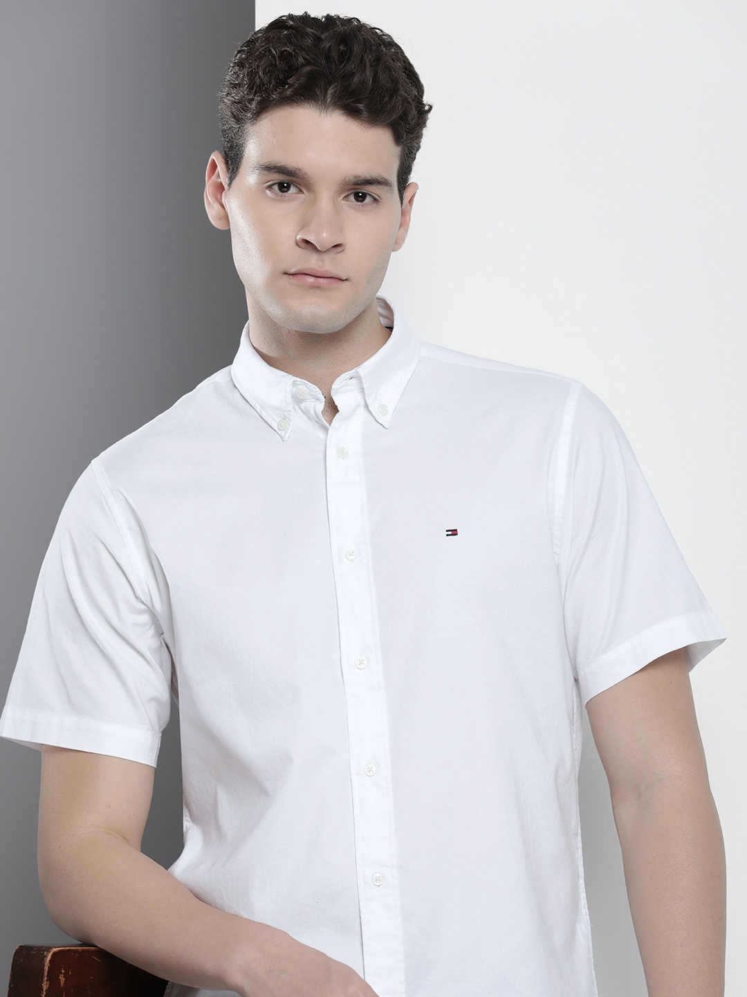 

Tommy Hilfiger Men Pure Cotton Casual Shirt, White