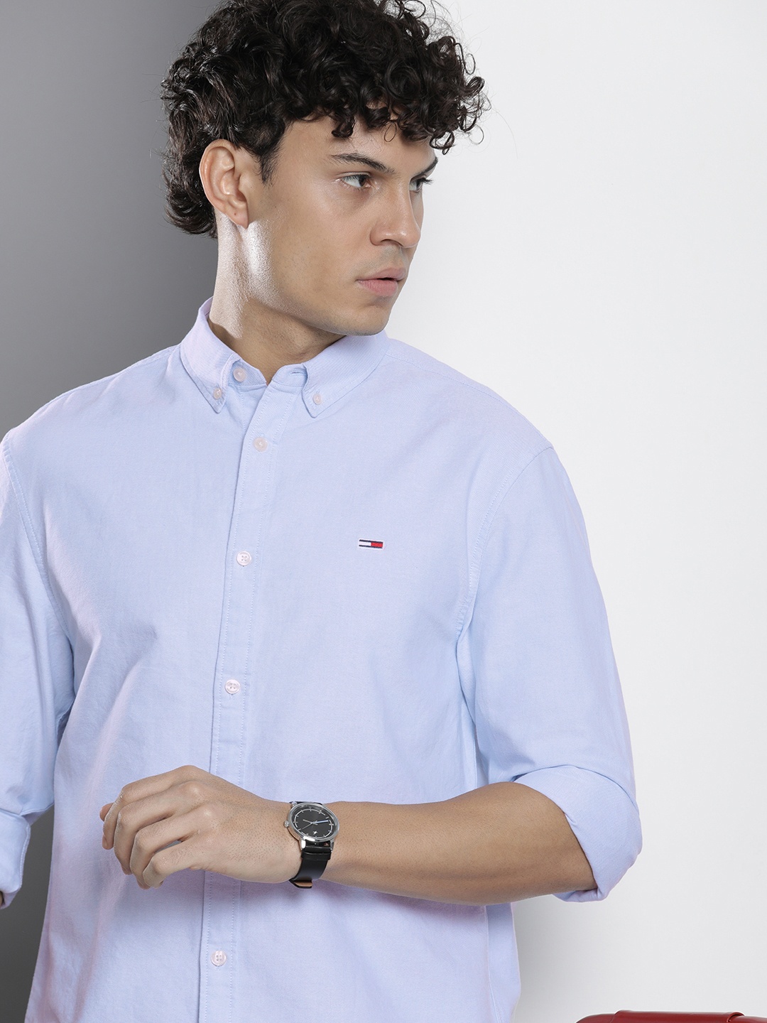 

Tommy Hilfiger Solid Pure Cotton Casual Shirt, Blue