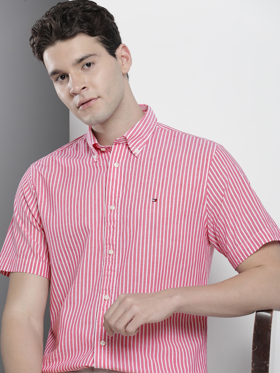 

Tommy Hilfiger Opaque Striped Casual Shirt, Pink