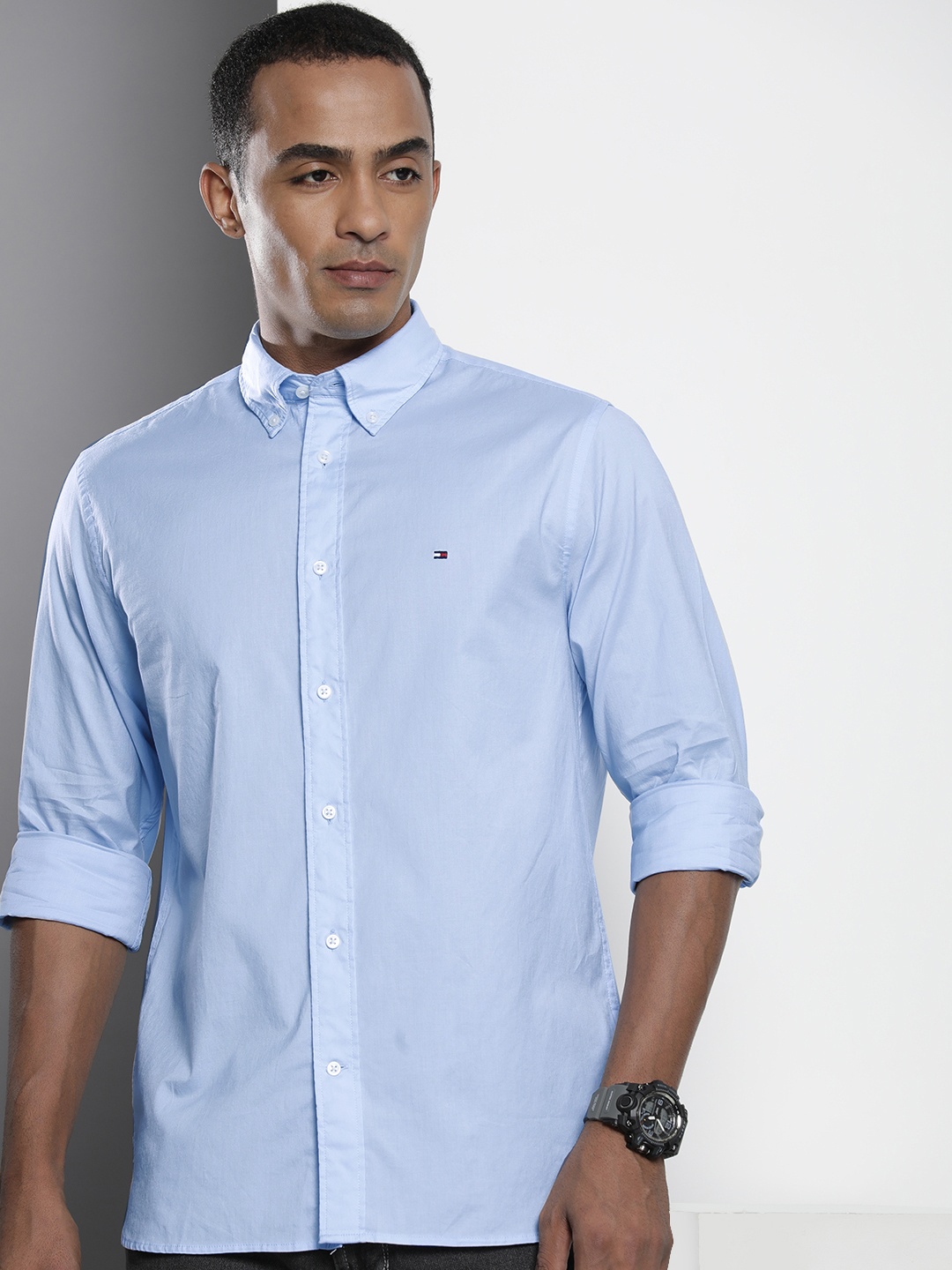 

Tommy Hilfiger Men Pure Cotton Casual Shirt, Blue