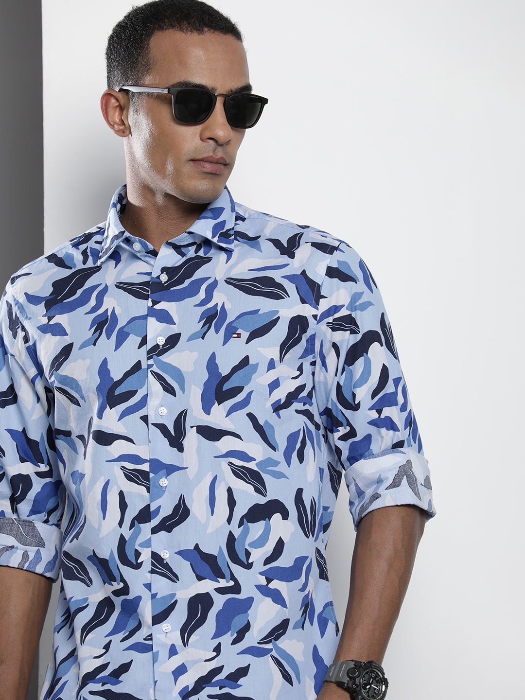 

Tommy Hilfiger Printed Pure Cotton Casual Shirt, Blue
