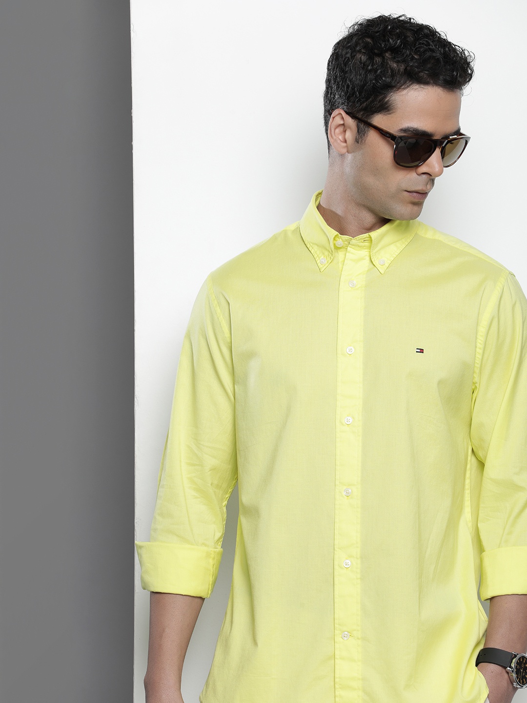 

Tommy Hilfiger Solid Pure Cotton Casual Shirt, Yellow