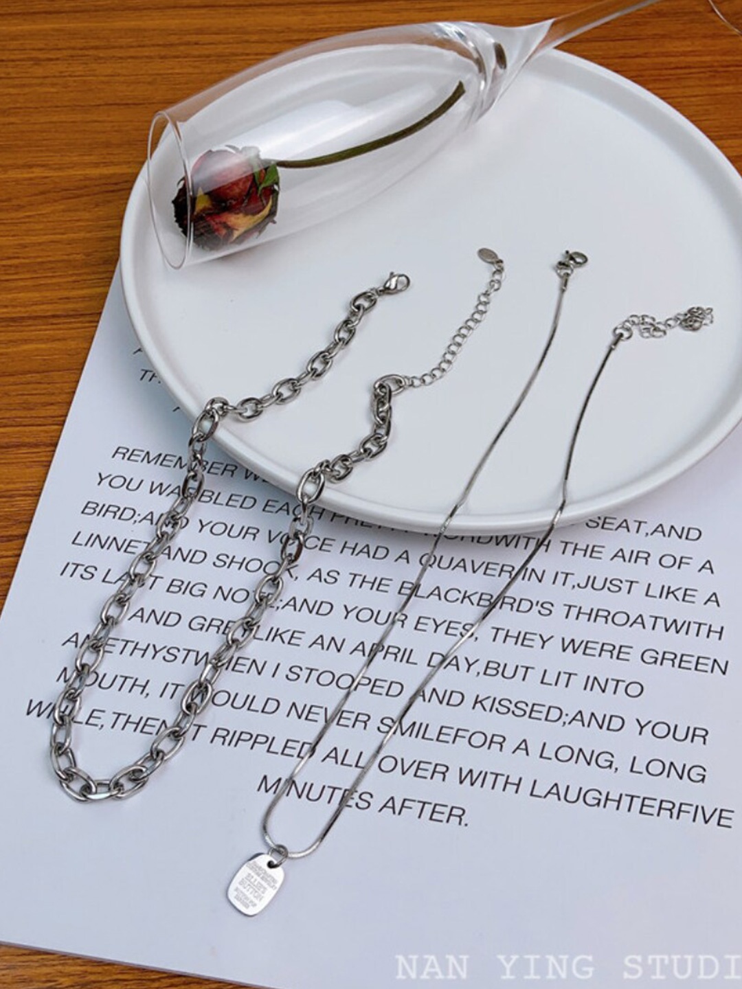 

The Roadster Lifestyle Co. Silver-Toned Stainless Steel Layered Necklace