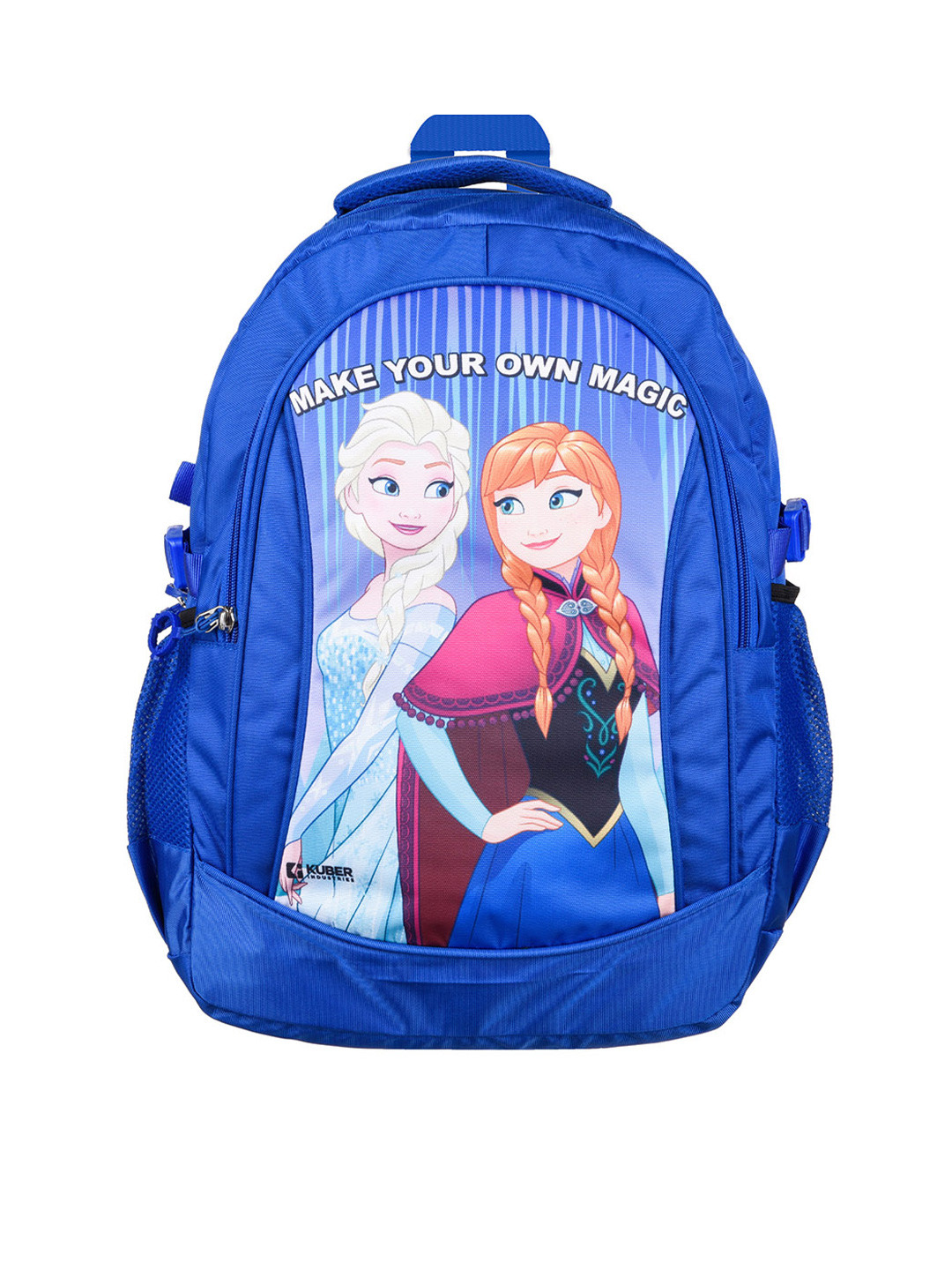 

Kuber Industries Unisex Blue 3 Compartment Disney Frozen School Travel Bag Backpack Blue