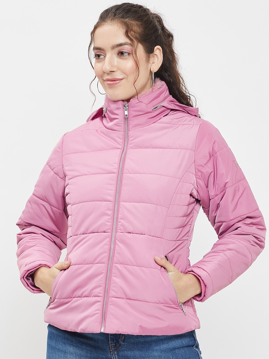 

Okane Hooded Long Sleeves Lightweight Padded Jacket, Pink