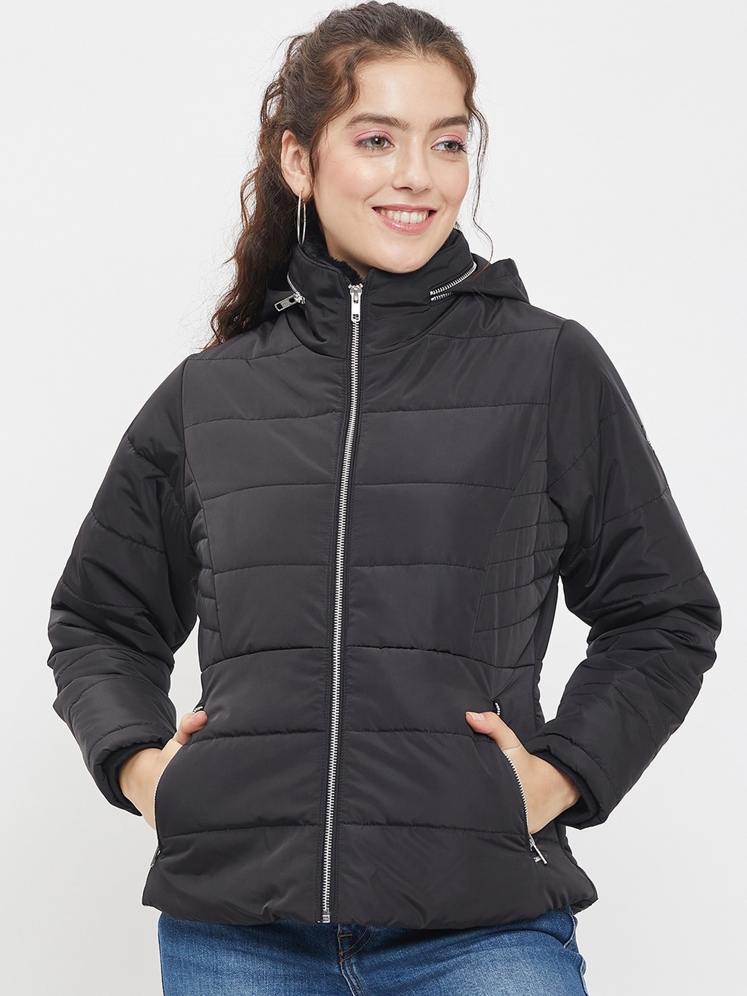

Okane Lightweight Hooded Padded Jacket, Black