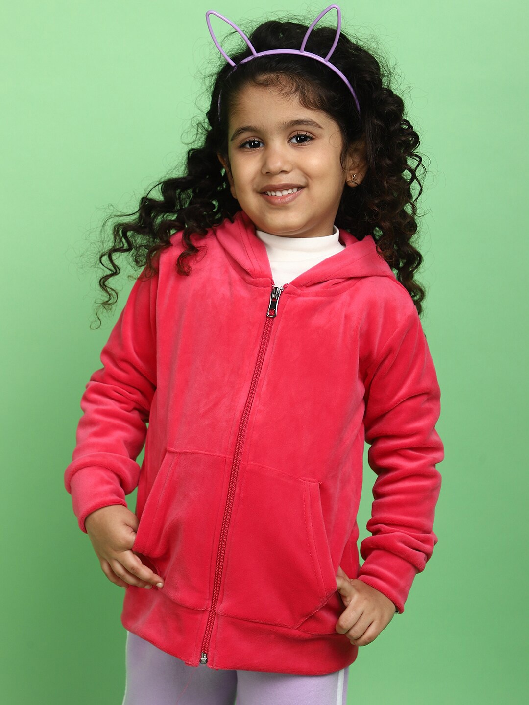 

V-Mart Girls Hooded Sweatshirt, Fuchsia