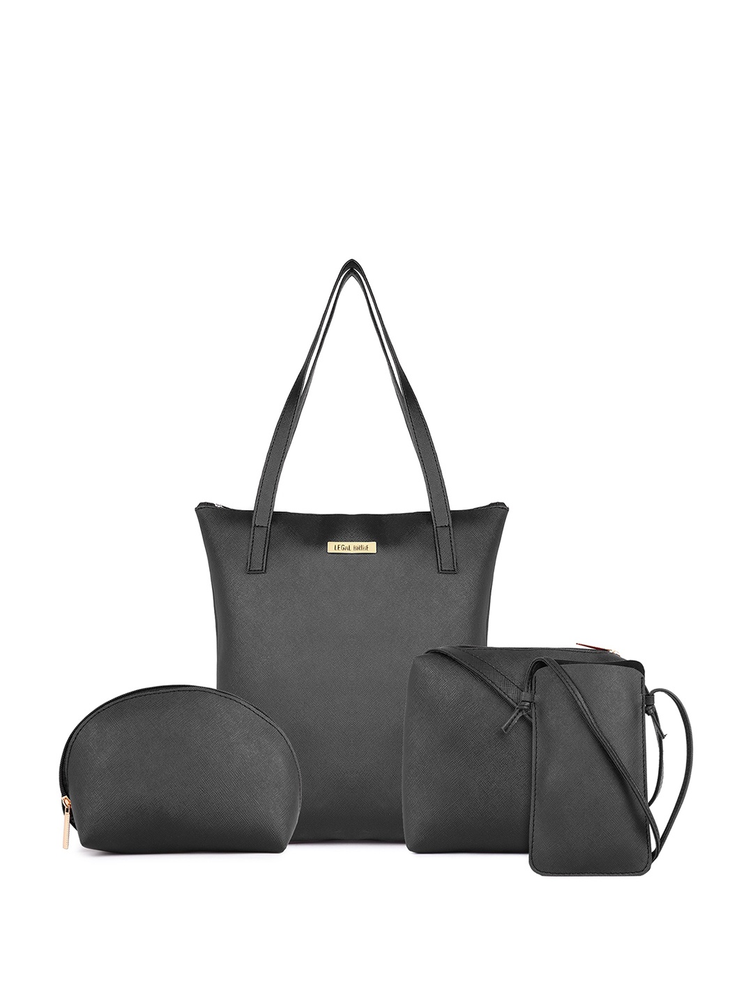 

LEGAL BRIBE Set of 4 Structured Tote Bag, Black